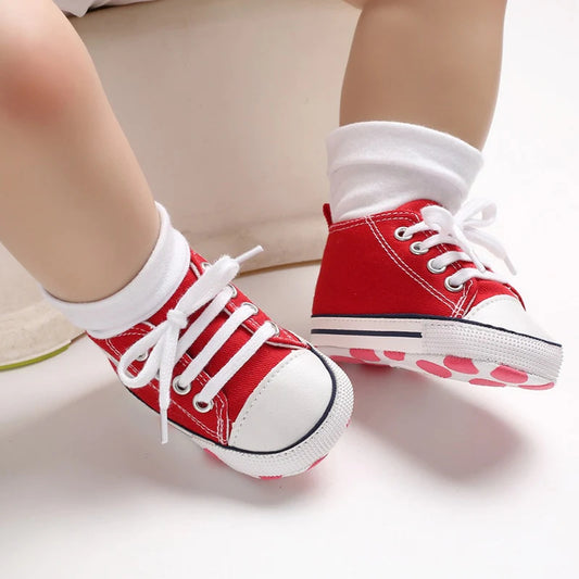 Unisex Boys Girls Star High Top Sneaker Soft Anti-Slip Sole Casual Canvas Baby Shoes