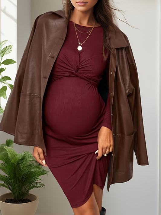 Bump - Friendly Wedding Guest Maternity Bodycon Formal Dresses For Pregnant Women