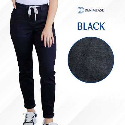 Denimease - Moms' Favorite Stretchy Pull-On Denim Joggers Elastic Waist Jeans for Women