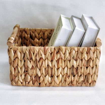 Water Hyacinth Basket With Wooden Handles