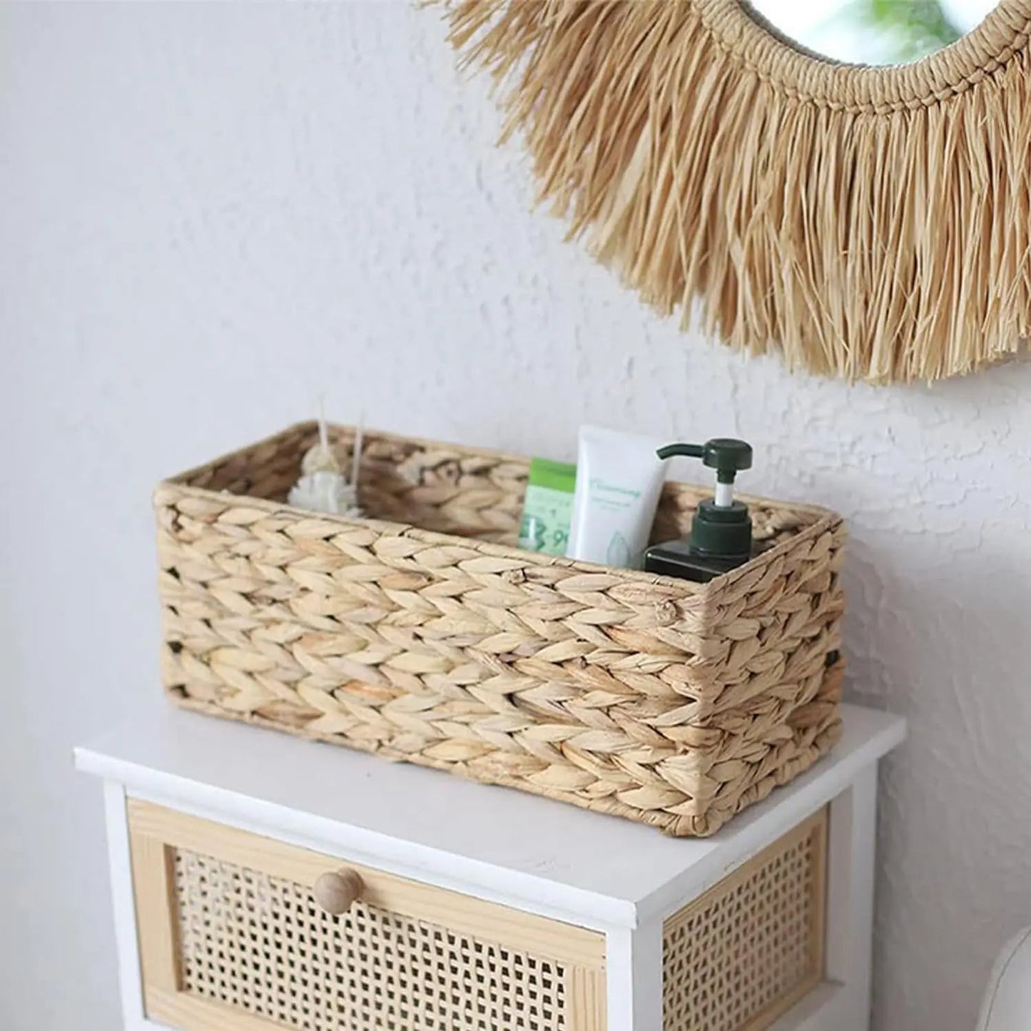 Rectangular Water Hyacinth Toilet Basket