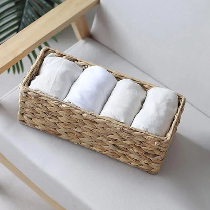 Rectangular Water Hyacinth Toilet Basket